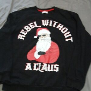 Rebel‎ Without a Claus Black Sweatshirt ,sz.2XL